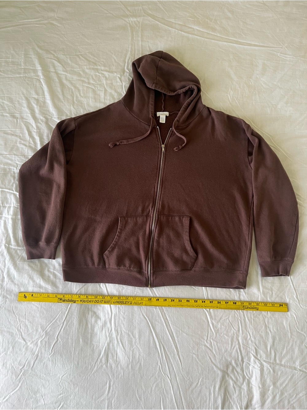 Full Tilt Chocolate Brown Oversized Zip-Up Hoodie XXL